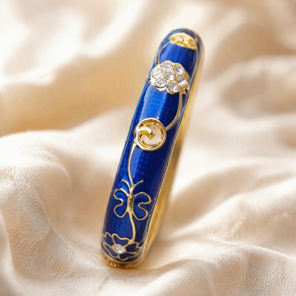 Traditional Enamel Bangle Enamel Rhinestone Encrusted Bangle India Cloisonne Bangle Jewelry Gifts