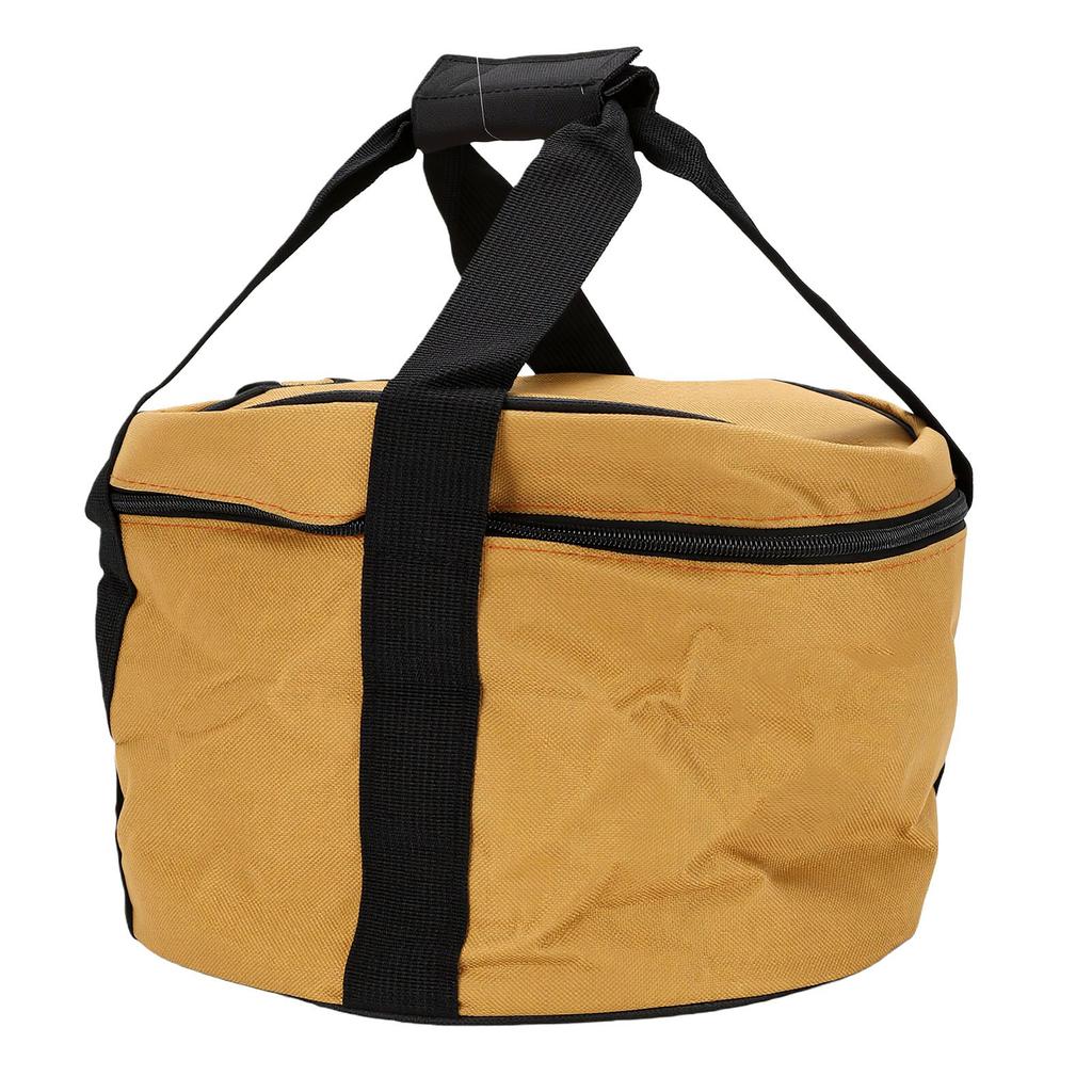 Camping Tableware Carrying Bag 14L Outdoor Cookware Organizer Round Picnic Storage Bag with Sturdy Handle for Plates