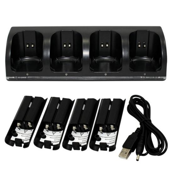 4 Ports Game Console Controller Charging Dock Station for Nintendo Wii U/Wii