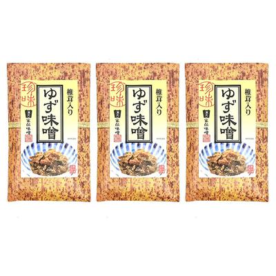 Tsukemoto Family Tradition Miso, Yuzu Miso with Shiitake Mushrooms (Bamboo Paper) (3 Pieces, Yuzu Miso with Shiitake Mushrooms)