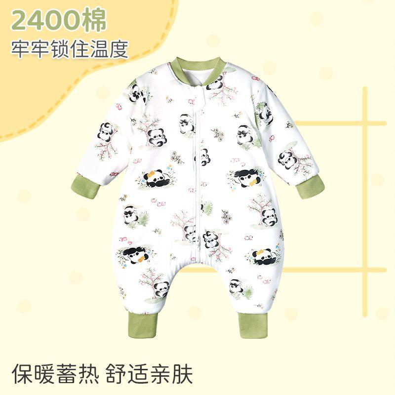 Winter Cotton Padded Sleep Sack Toddlers 3-8 Years Warm Long Sleeve Anti-Kick Sleepwear Girls Boys