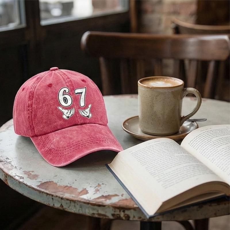 Sun Hat Cotton Baseball Cap 67 Print Breathable For Daily Use For Outdoor Activities