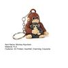 Monkey Holding Plush Toy Keychain 3D Printed Baby Monkey Hanging Keychain Cute Animal Bag Charm for Keys Backpack