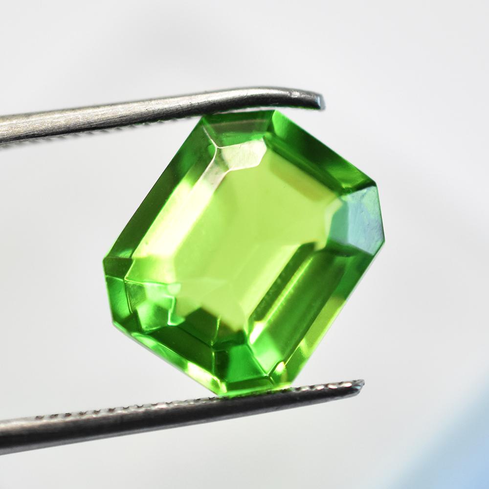 Natural Peridot Green 7.75 Carat Emerald Cut Loose Gemstone For Her