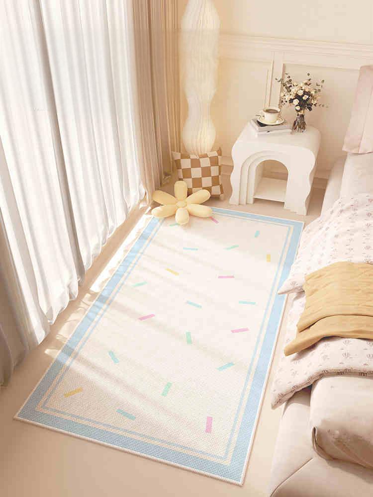 

VIKAMA Bedside Plaid Runner Rugs for Bedroom Fluffy Soft Area Rug Thickened Washable Bedside Mat Simple Living Room Decoration 40X120CM(1.3X3.9FT