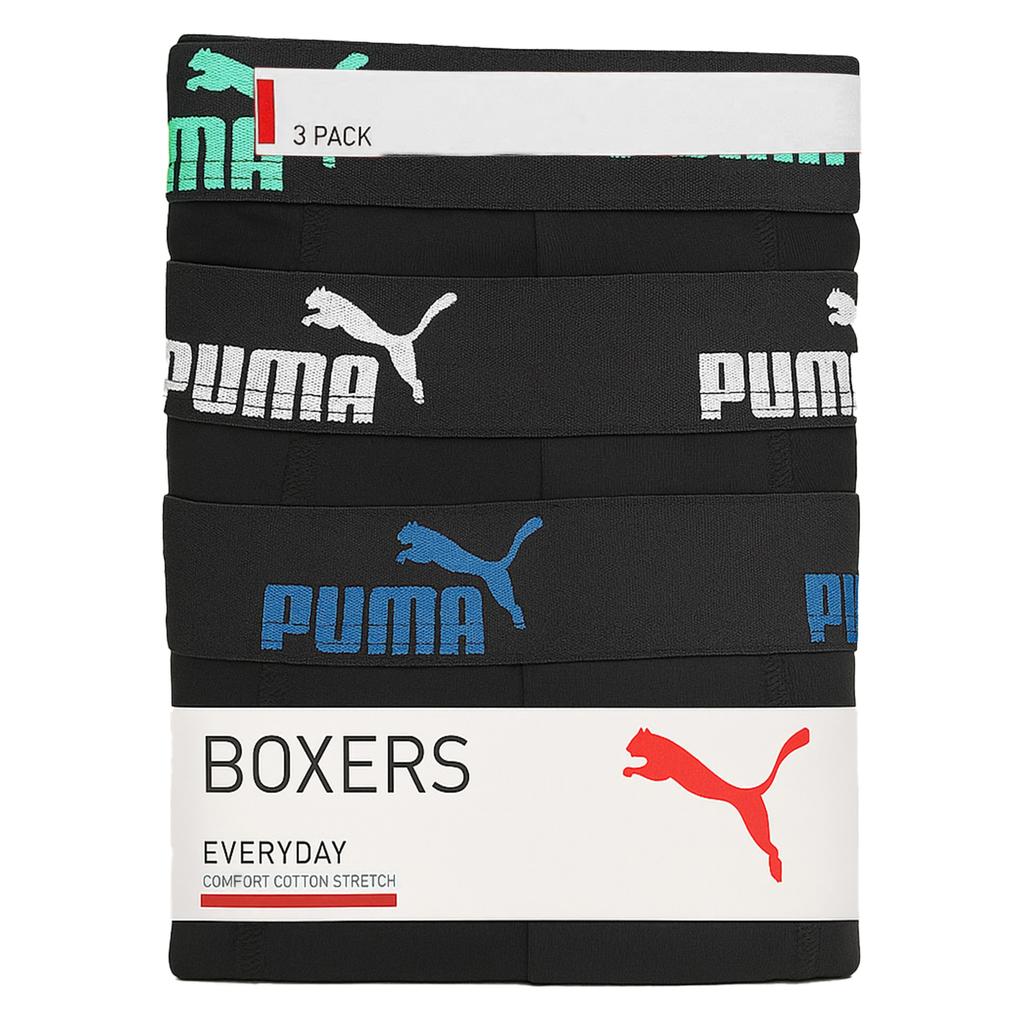 Puma Bokserki Męskie Tripple Black Bawełna 3 Pak Rozmiar