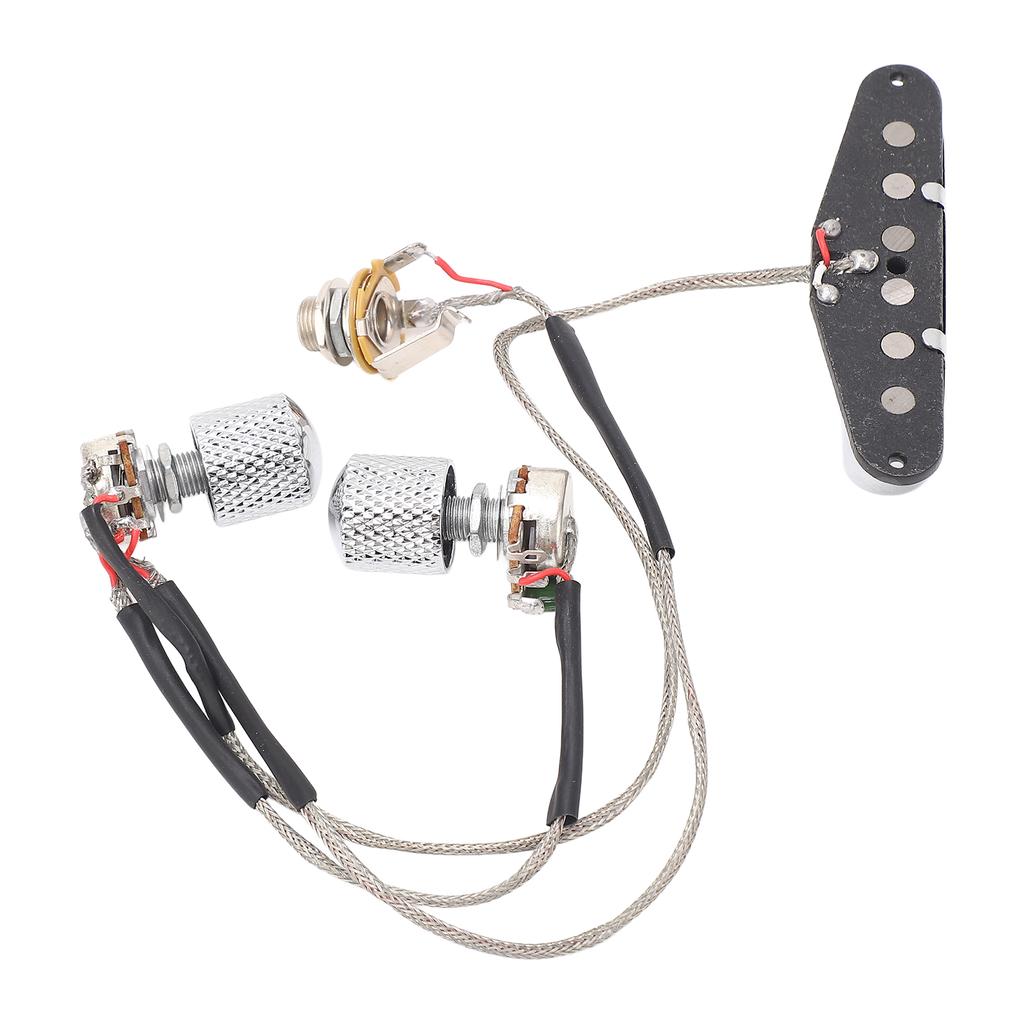 GMA23 Pre Wired Guitar Neck Pickup Magnet 1T1V Electric Guitar Pickup with 250K Potentiometer 6.35 Output Jack for TL