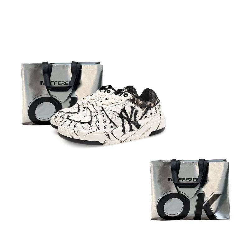 MLB Chunky Liner Abrasion Resistant Low top Skateboard Shoes Unisex Black White 3ASXCA12N-50WHS(Team131-1 S)