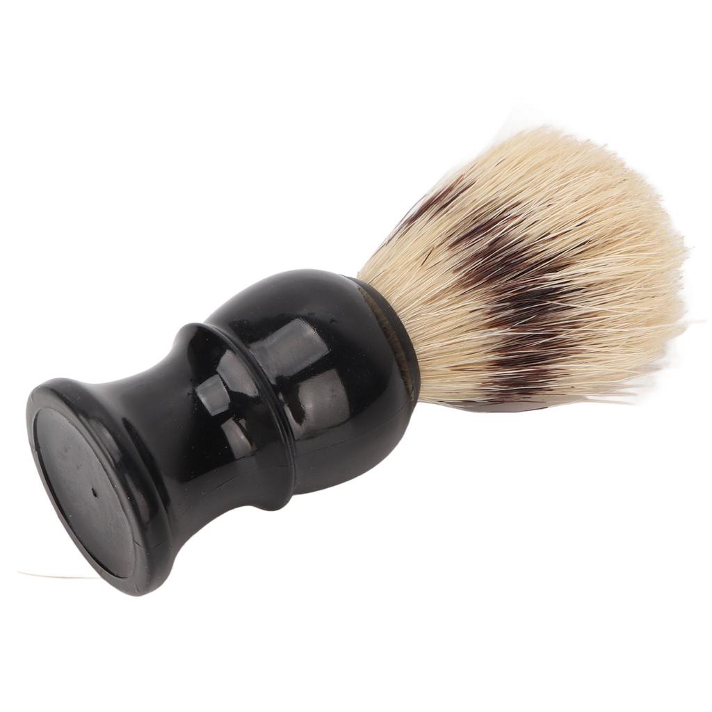 Shave Brush Men Small Portable Black Curved Handle Foaming Beard Cleaning Brush for Home Salon Travel