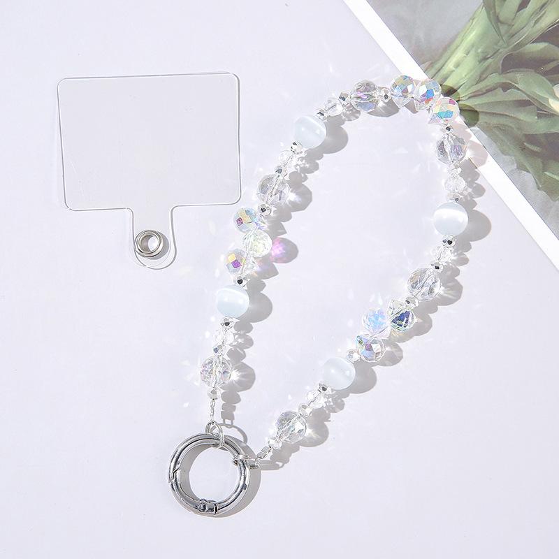 Women S Beaded Cat Eye Stone Phone Chain Keychain Outdoor Decor