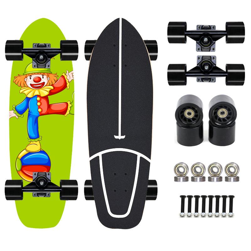 Thailand Maple Big Fish Board Single Upturned Skateboard Walking Board Land Surfboard Brush Street Board Four