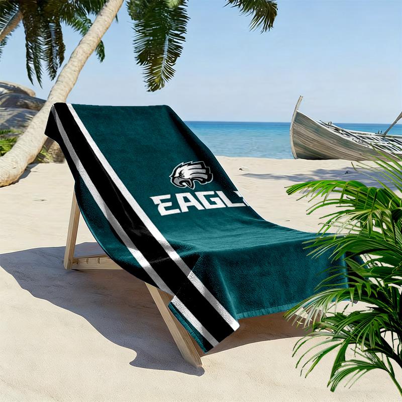 Asciugamano da Spiaggia Stampa Philadelphia Eagles, Asciugamano Grande Morbido Asciugatura Rapida per Spiaggia Campeggio Nuoto