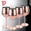 Elegant European Stainless Steel Etched Wine and Champagne Glasses