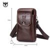 100% Genuine Leather Men's Shoulder Bag, Crossbody Bag, Phone Waist Bag, Wear-resistant