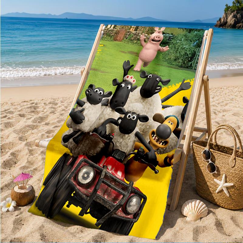 Sheep Friends Adventure Beach Towel, Super Soft Microfiber, Perfect Gift for Her/Him, Birthday, for Pool, Beach, Travel, Decor Beach Party