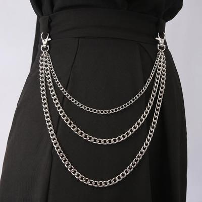 Trendy Multi-Layer Punk Waist Chain: Hip Hop Thick Metal Body Chain for Pants Decoration