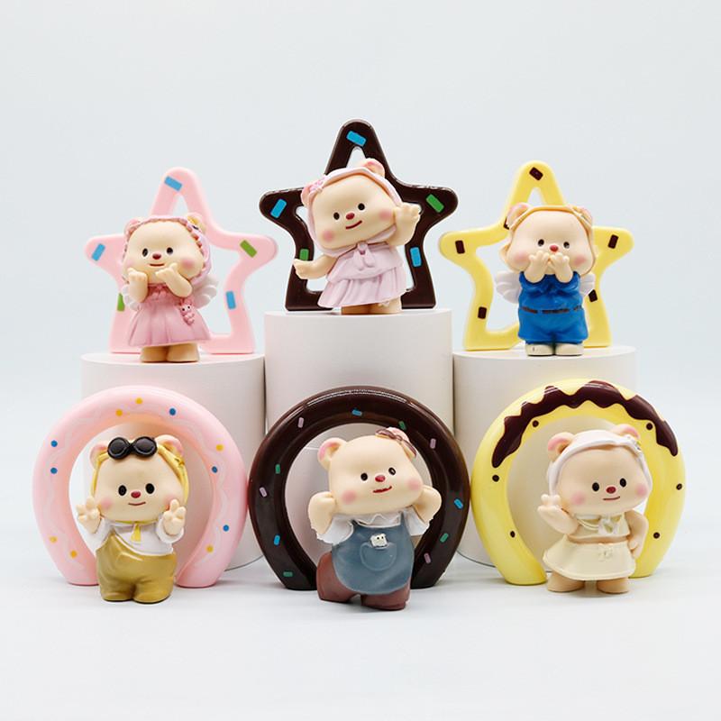 Star Butter Bear Pvc Handheld Toys Model Set For Car And Home Decoration Office