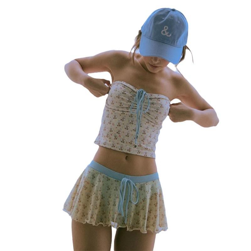 Bikiny Pure Desire Style: Svěží a světlá pleť Pokročilé plavky na dovolenou u moře - Dámský čtyřdílný dělený komplet