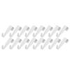 16pcs Door Hanging Hook Strong Bearing Capacity Stainless Steel Single Door Hanger for Cabinet Closet White
