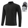 Men's European & American Long Sleeve Stand Collar Half Zip T-Shirt for Autumn/Winter Running & Fitness