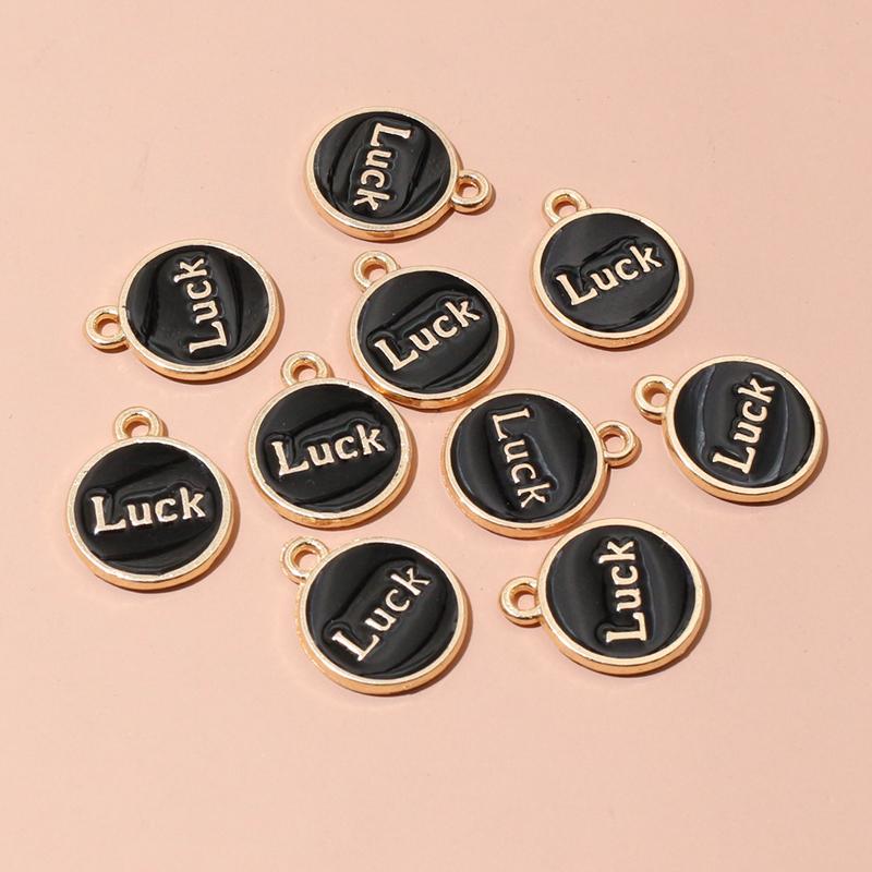 20pcs Enamel Luck Pendant Charms 15x12mm Alloy Metal DIY Jewelry Making Accessories Findings for Necklace Bracelet Earrings