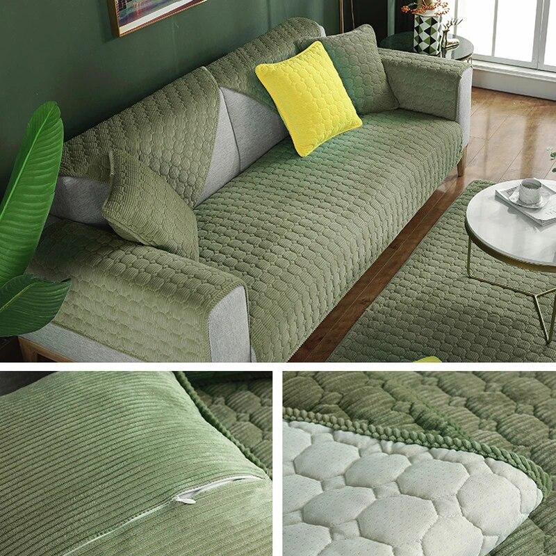 Tjock plysch soffhandduk Europeisk universal sofföverdrag Halkbeständigt sofföverdrag Soffhandduk för dekorkudde i vardagsrummet