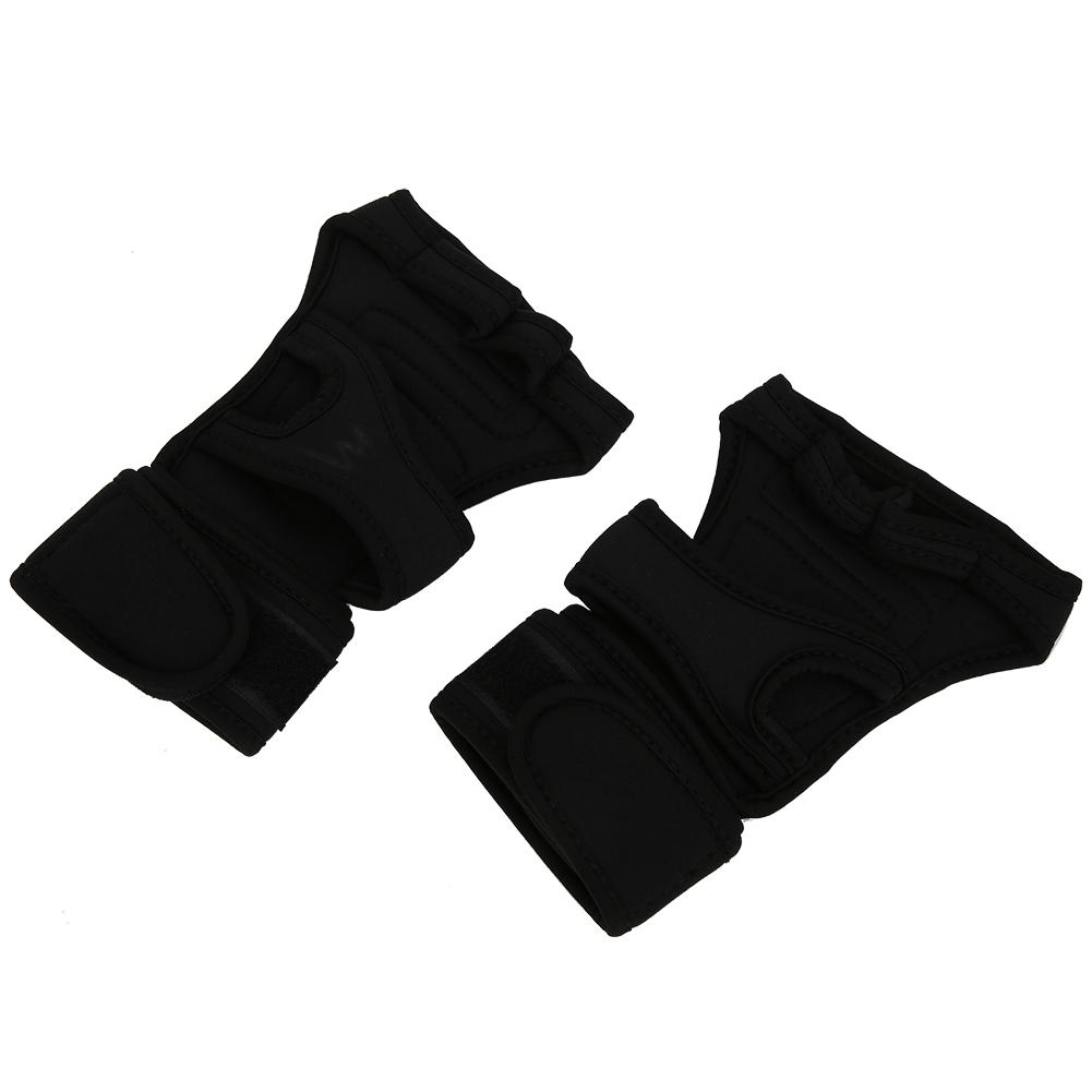 1Pair Leisure Fitness Neoprene Sporting Gloves Silicone Antiskid Hook&loop Fixed(black M )