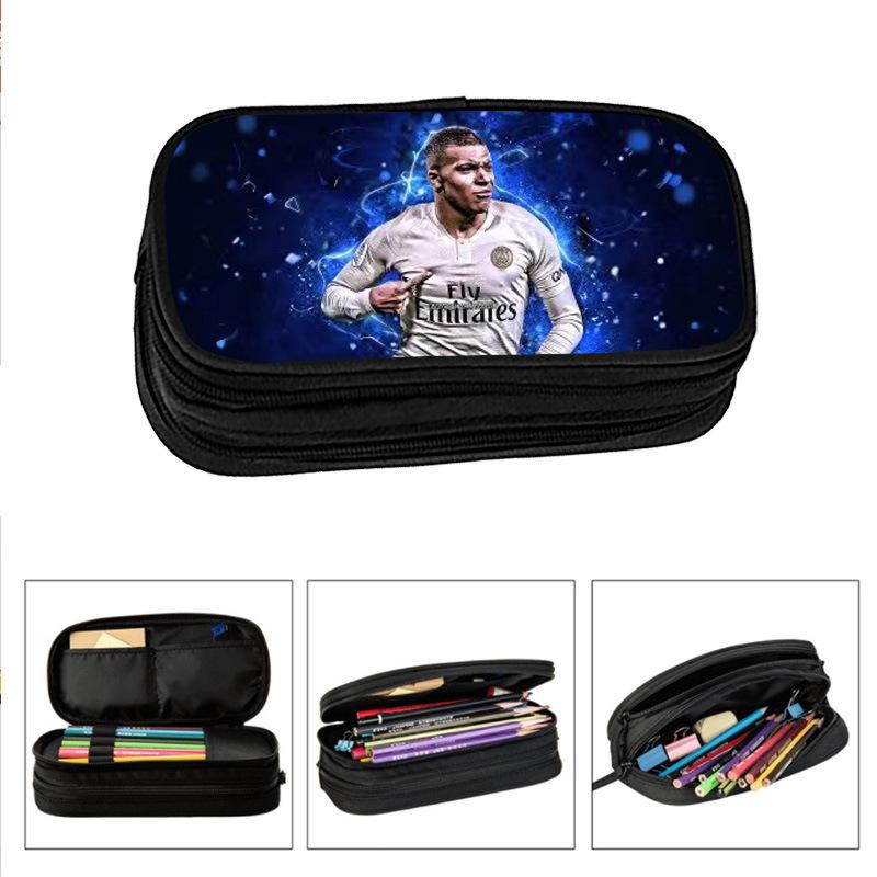Digital Printing Diy Black Primary And Secondary School Student Stationery Pencil Case Double-Layer Stationery Case Storage Bag Pencil Case