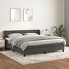 Vidaxl Continental Bed With Mattress, Dark Grey, 180X200Cm Velvet