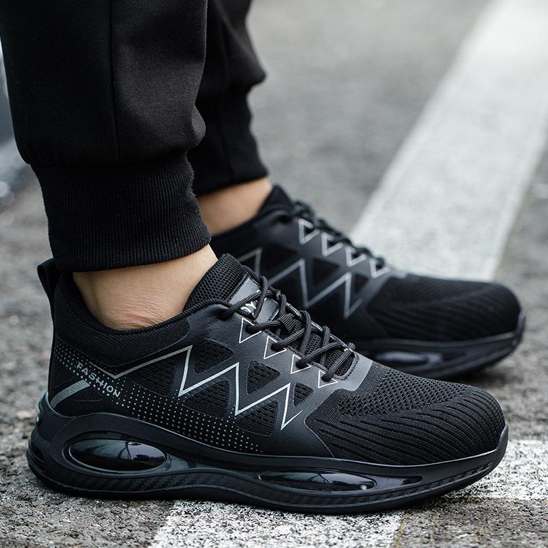 

Рабочая защитная обувь для мужчин. Дышащие рабочие кроссовки. Обувь со стальным носком. Защитная обувь против проколов. Неразрушимая обувь. 41 чёрный