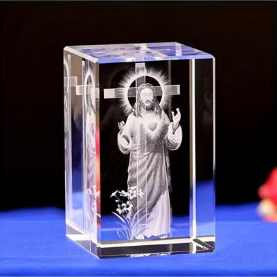 Exquisite Handcrafted Crystal Cross Statue - An Astonishing Religious Souvenir with Exquisite Details, Perfectly Suitable for Ho