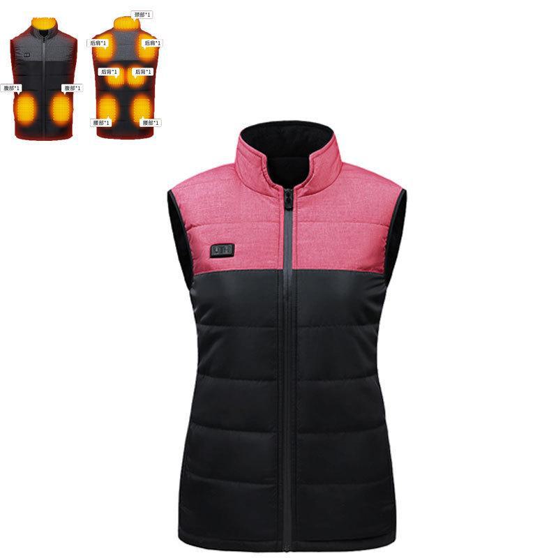 

Унісекс Розумний Жилет з Підігрівом з 21-зонним Контролем Постійної Температури та Кольоровою Гамою 5XL чорний/рожевий