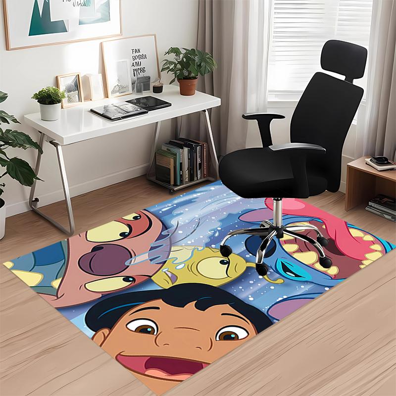 Stitch Printed Carpet, for Office Chair Living Room Bedroom Kitchen Room Decor Gifts.