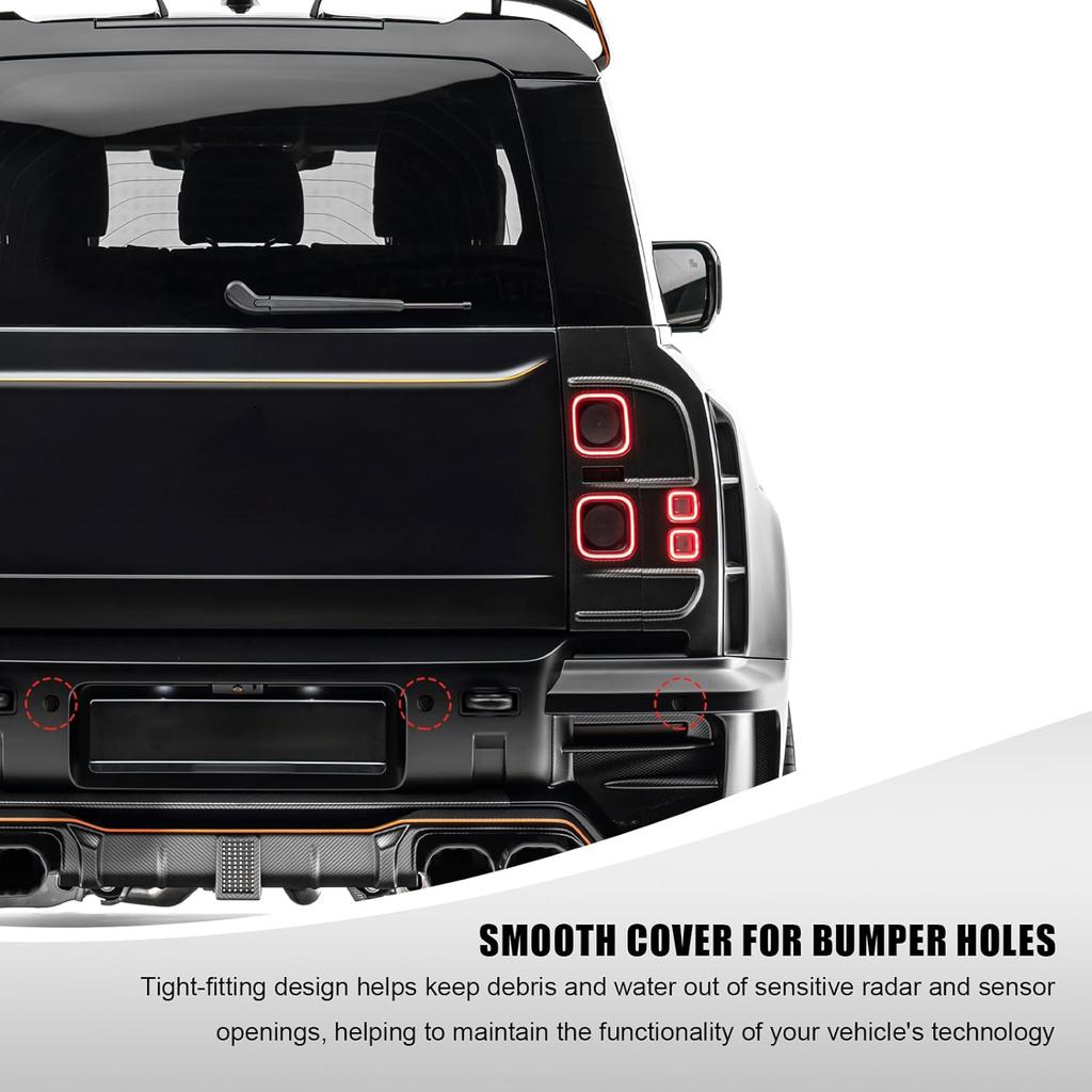 4 Car Rear Bumper Radar Hole Cover,Durable Plastic Front Bumper Sensor Hole Plug,Waterproof Radar Hole Plug Body Protection Accessories,Suitable for