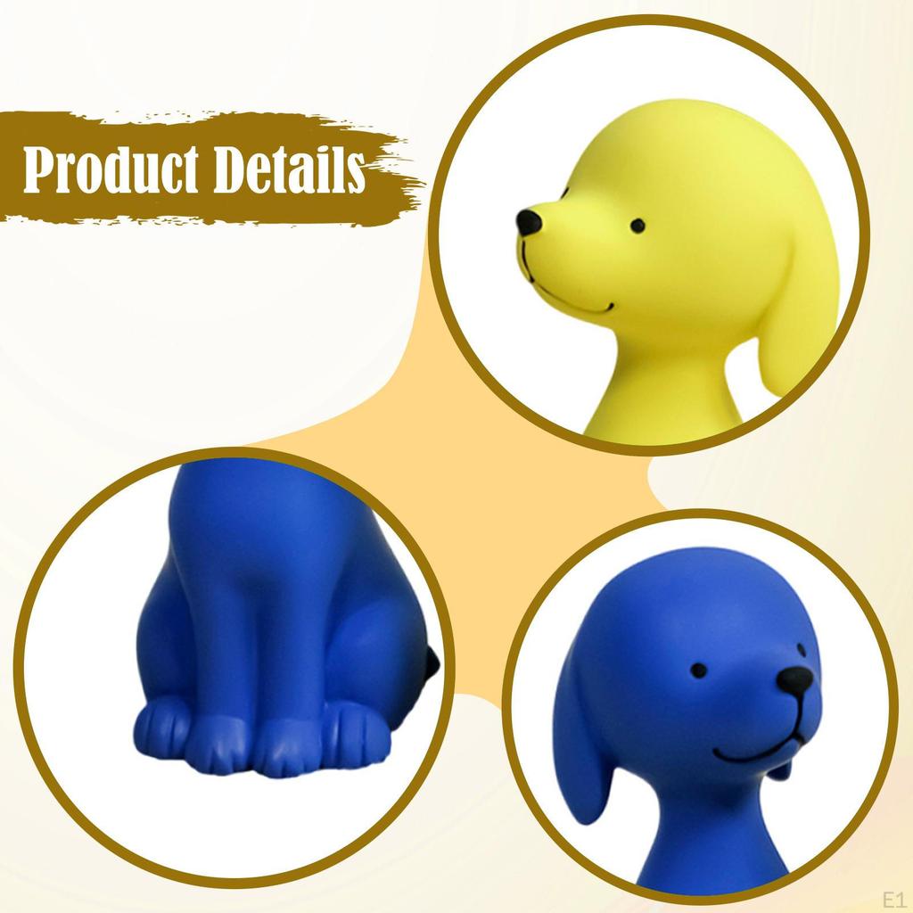 2x Dog Figurines Animal Sculptures Modern Cute Tabletop Ornaments Decorative Statues for Entrance