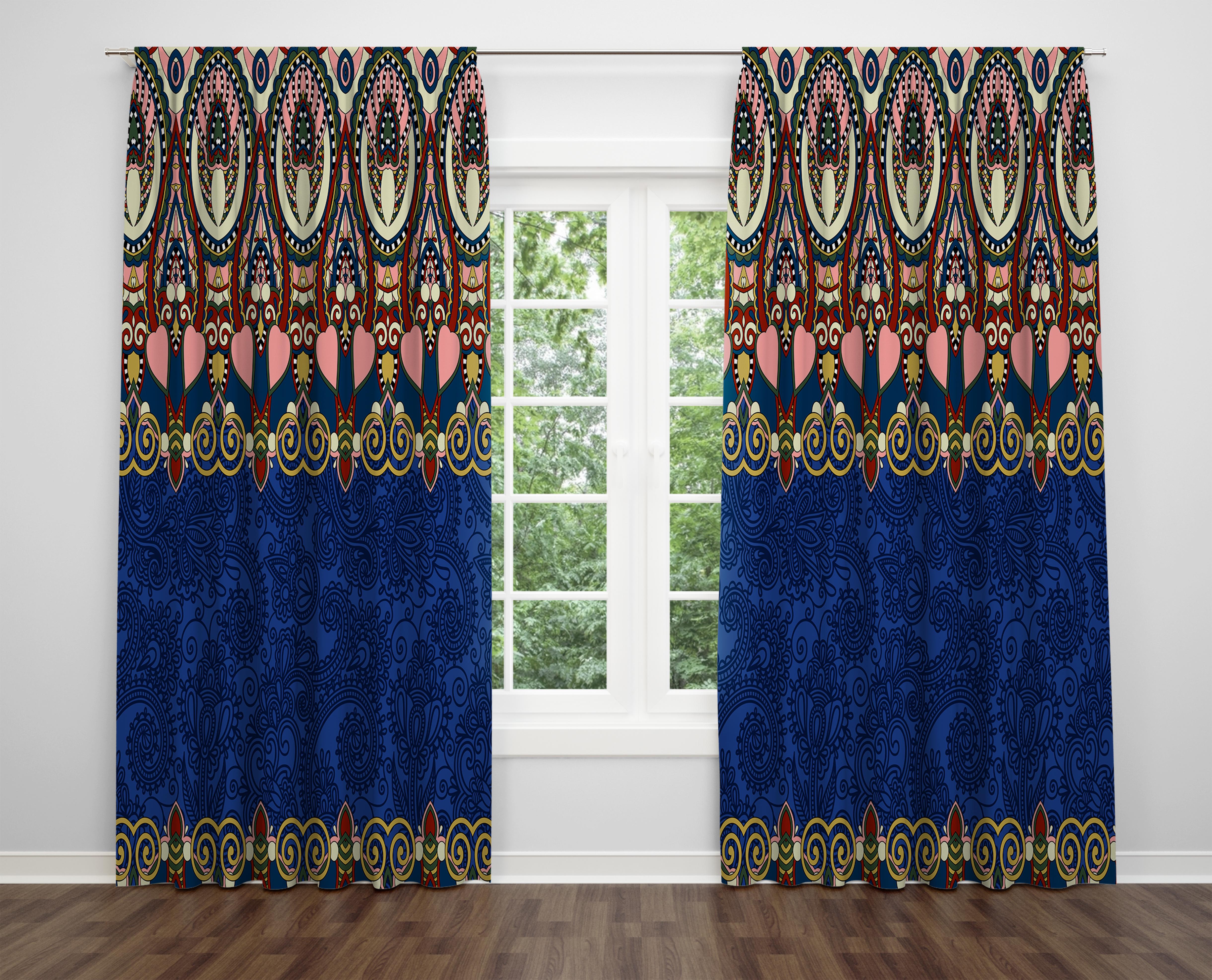 

Декоративний дизайн, високоякісна бавовняна тканина, ви можете вибрати одну або подвійну фіранку з крила 1 piece різнокольоровий