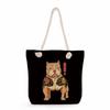Samurai Cat Print Thick Rope Single-shoulder Beach Bag 7235