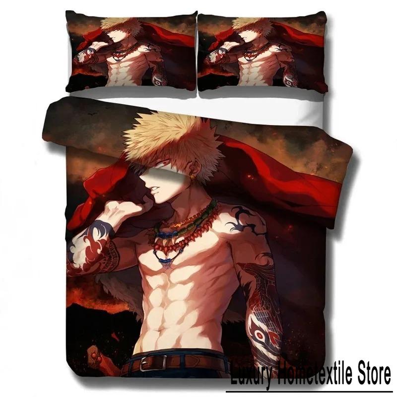 New My Hero Academia Bedding Set Duvet Covers Pillowcases Cartoon Anime Comforter Bedding Sets Bedclothes Bed Linen (NO Sheet)