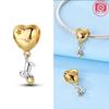Charms Copperheart-Shaped Balloons Kittens And Beads Fit Charms Plataoriginal Bracelet Women Jewellery Making Gifts