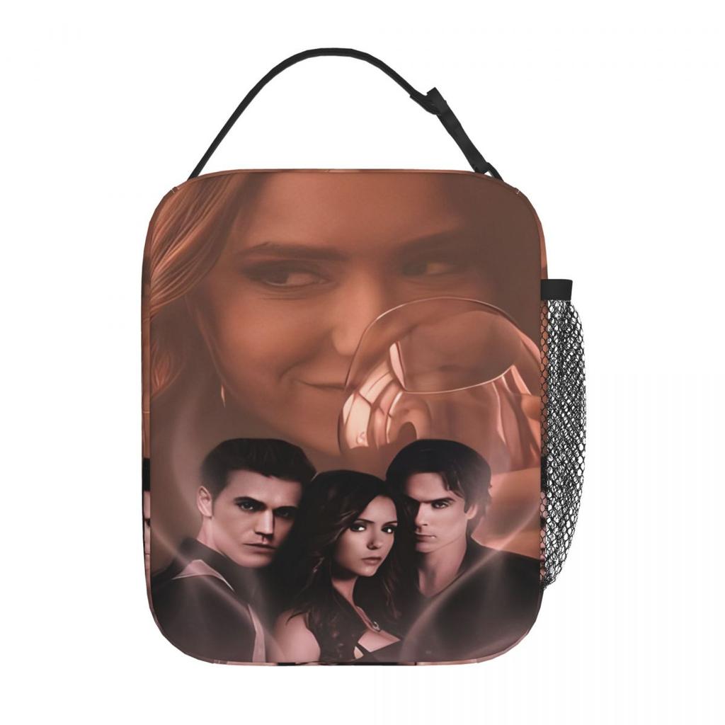 The Vampire Diaries Damon Salvatore TV Serie Lunchtas Werk Lunchbox Voor Meisjes Designer Thermische Tote Handtassen Koeltas