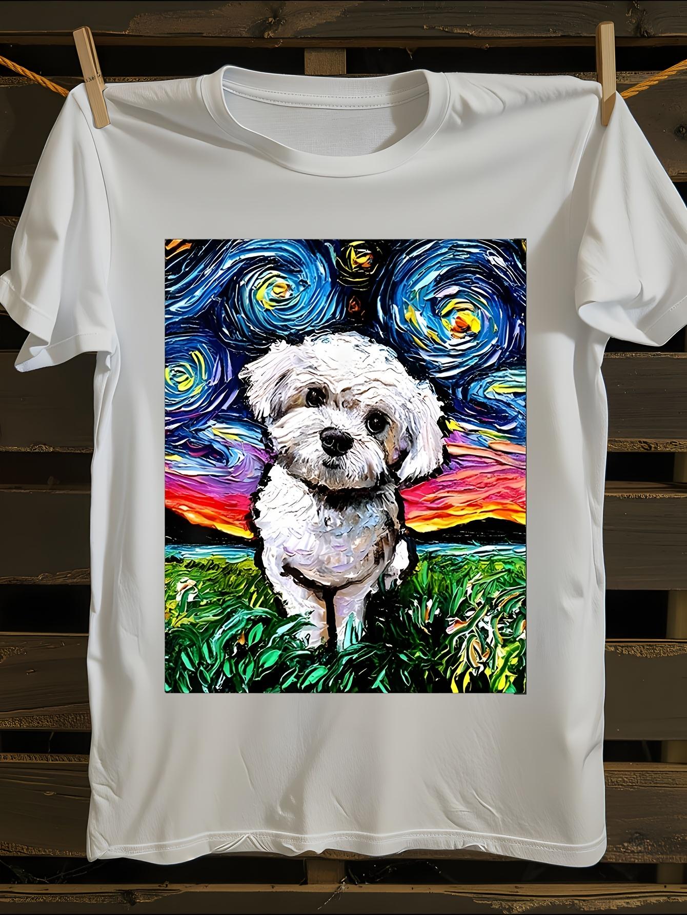 s Funny Maltese Poodle Dog Print T-shirt S