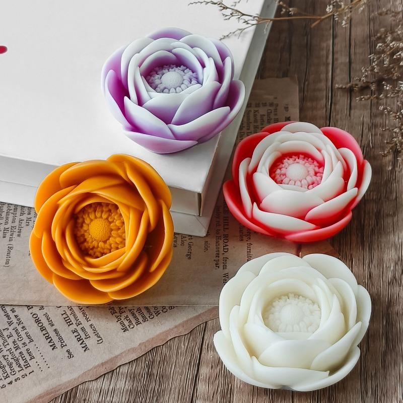 New Lotus Silicone Candle Soap Mold DIY 3D Flower Aromatherapy Gypsum Resin Crafts Cement Mould Chocolate Cake Baking Tool