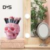 Makeup Brush Holder Skull Shape Large Capacity Makeup Brush Container Sturdy Resin Construction Storage Organizer
