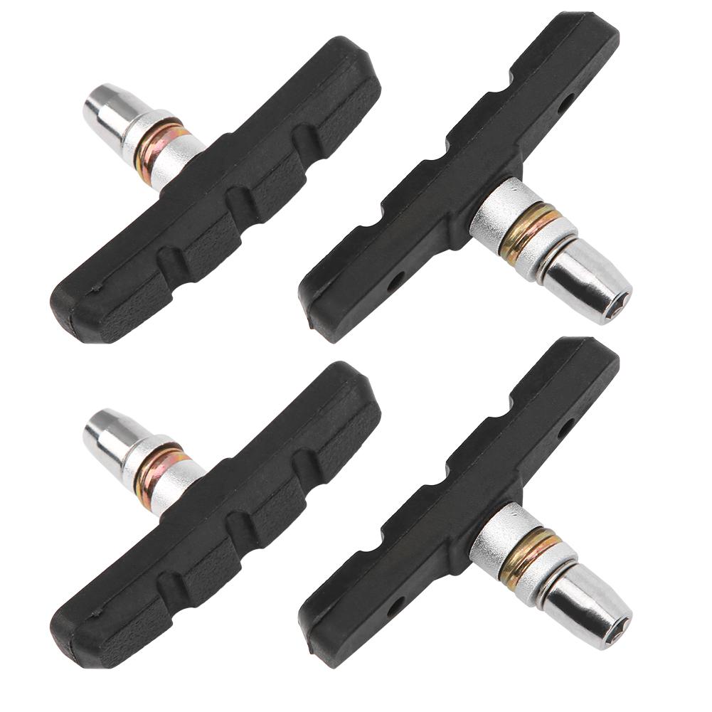 2Pair Mountain Bike V Brake Pad Road Bicycle Fixed Gear Rubber Brake Lining Silent Black