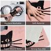 Smiling Black Cat Doormat Non-Slip Entrance Kitchen Bathroom Door Floor Mat  Living Room Carpet Rug
