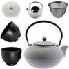 KETTLE 1.5 L CAST IRON TEAPOT STRAINER TEA INFuser SET + 2x CUPS