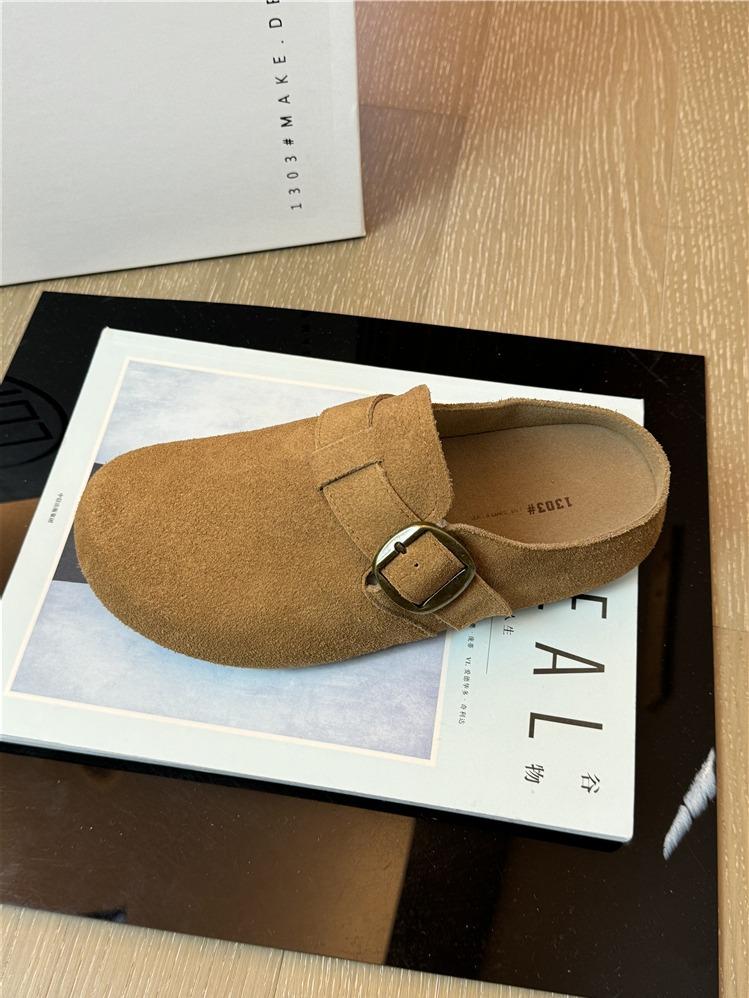 

[Zhike] Баотоу полушлепки детские 2025 осень новая одежда ретро платформа Бокен обувь Мюли женская обувь 35 светло-коричневого