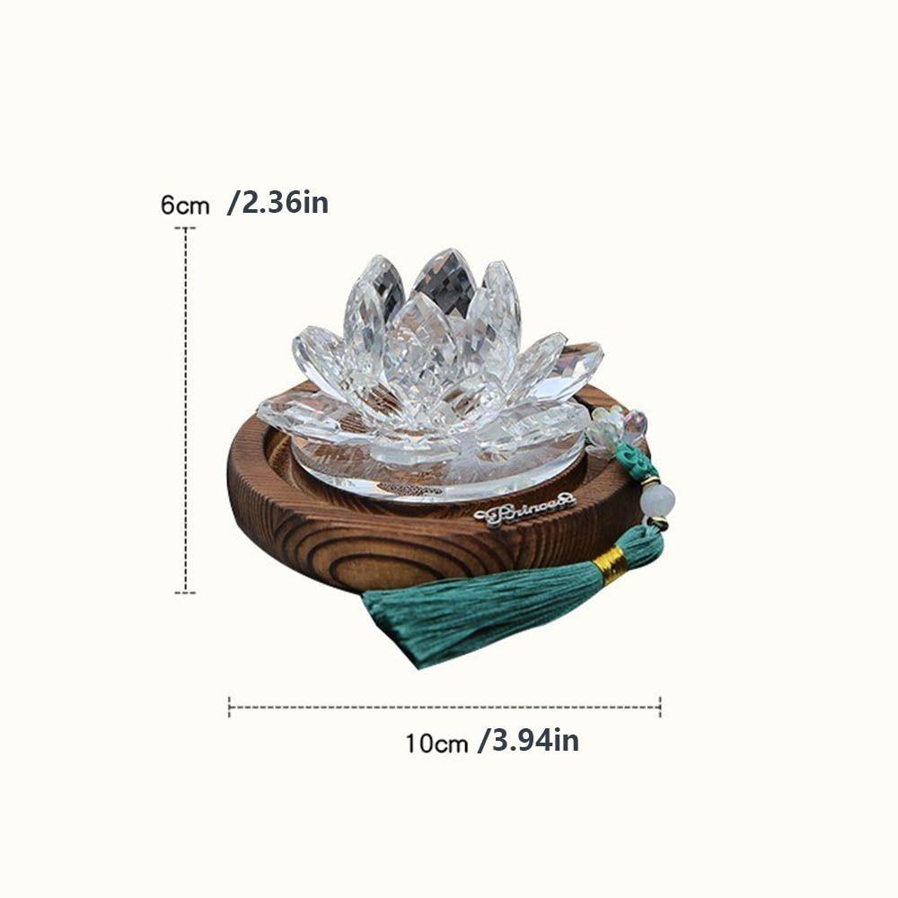 Chinese Style Car Center Console Ornament Realistic Crystal Lotus Decoration  Living Room