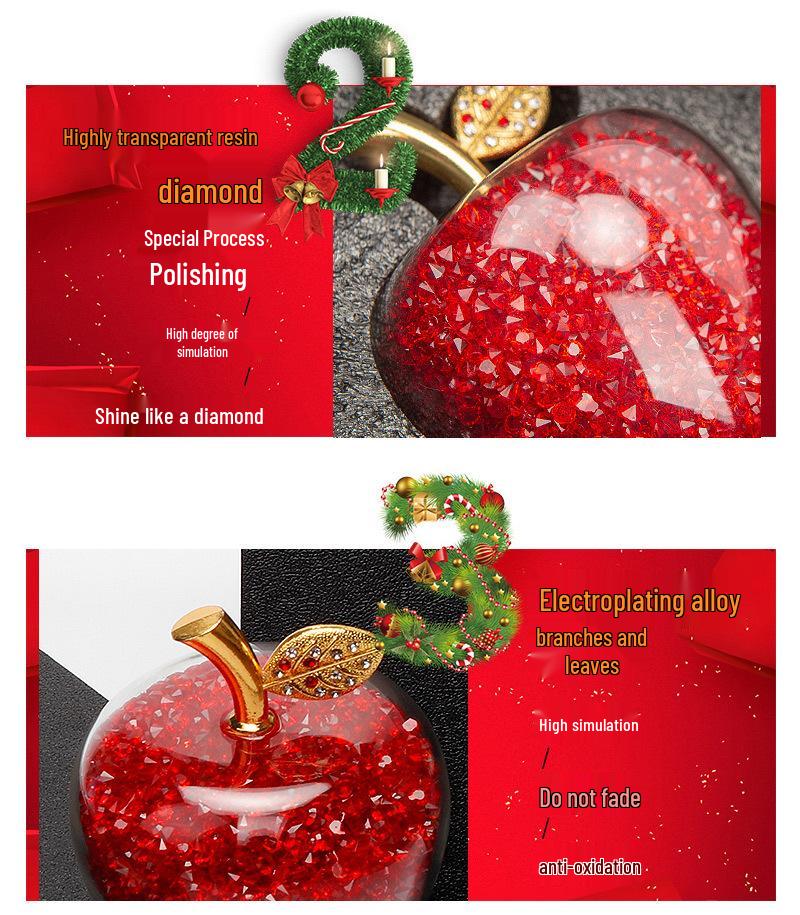 Christmas Crystal Apple Gift for Girlfriend or Wife - Perfect Birthday or Home Decor Piece for Best Friend