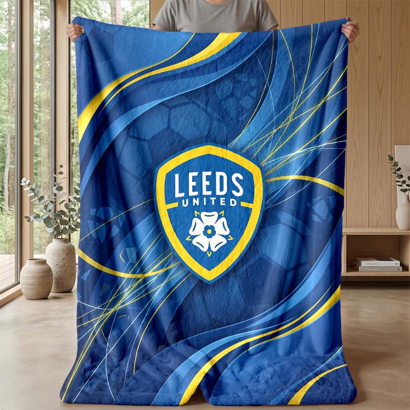 Coperta in Flanella con Stampa Leeds United, Morbida Calda Leggera Coperta da Divano Letto Campeggio